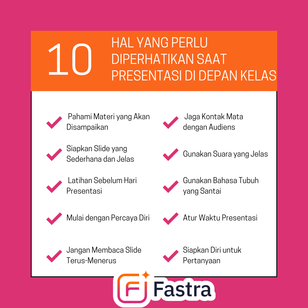 apa saja yang perlu diperhatikan saat presentasi di depan kelas